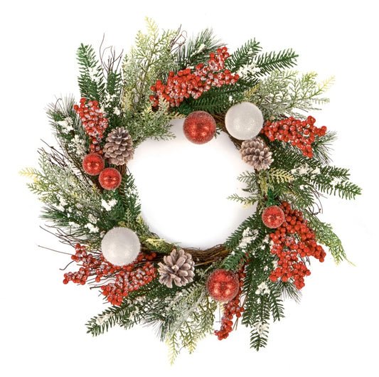 Premier Red White Berry Wreath