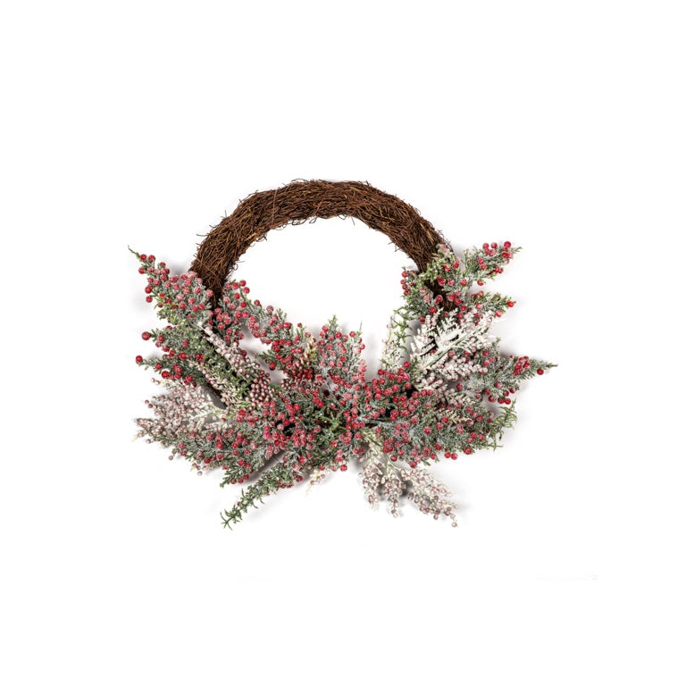 Premier Frosted Berry Rattan Half Wreath