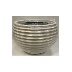 Kaemingk Jamie Plastic Round Planter Off White