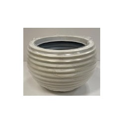 Kaemingk Jamie Plastic Round Planter Off White