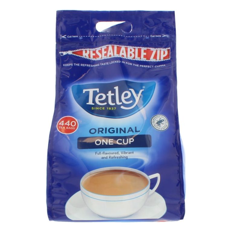 Bolsitas de té Tetley de una taza