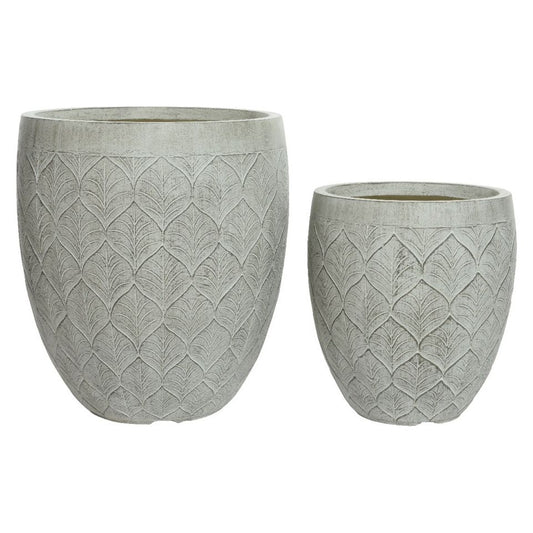 Kaemingk Ella Round Planter Fibre Clay Set 2