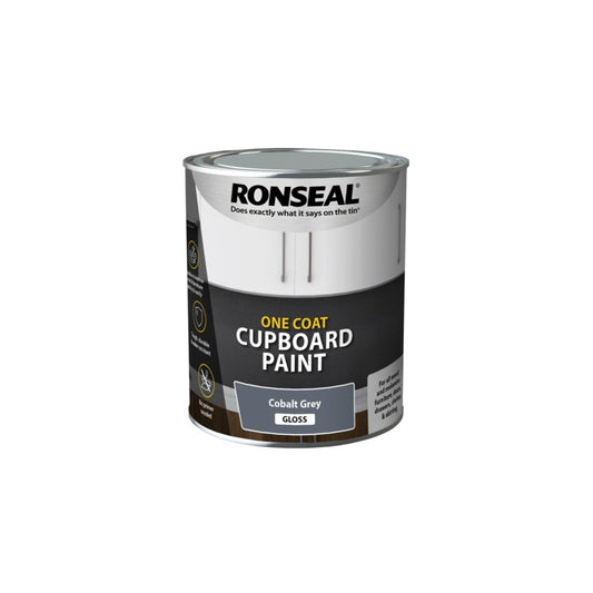 Ronseal One Coat Cupboard Paint 750ml Cobalt Grey Gloss