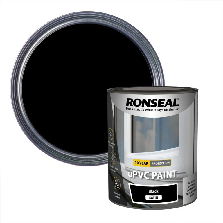 Pintura Ronseal UPVC 750ml Negro Satinado