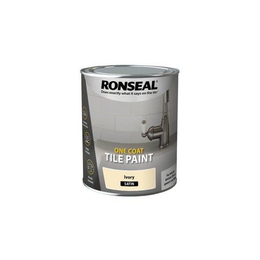 Ronseal One Coat Tile Paint 750ml Ivory Satin