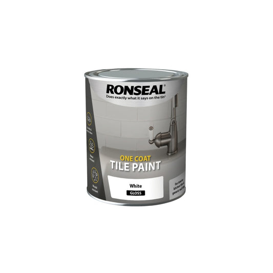 Ronseal One Coat Tile Paint 750ml White Gloss