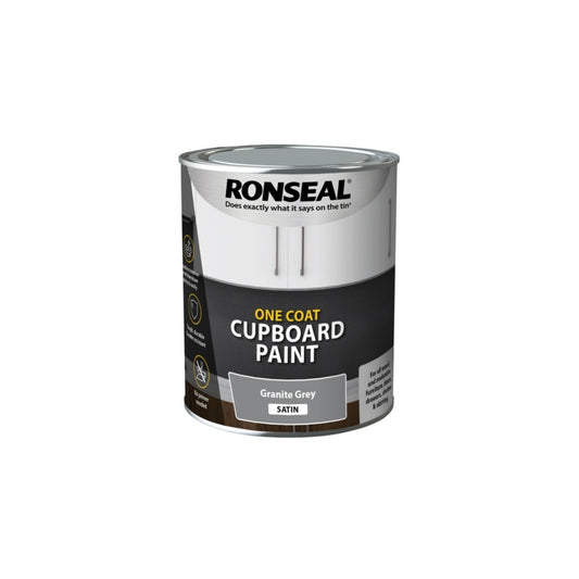 Ronseal One Coat Cupboard Paint 750ml Granite Grey Satin