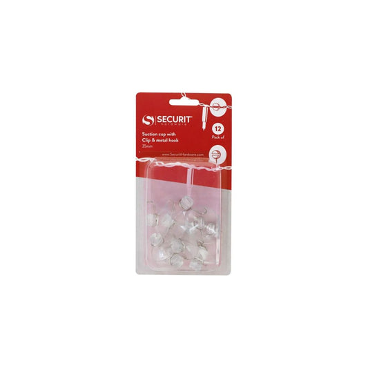 Securit Suction Cup With Clip & Metal Hook 35mm
