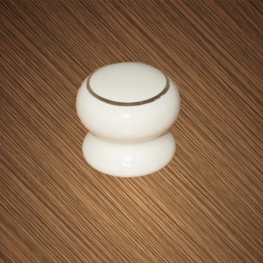 Securit White/Goldline Ceramic Knobs (2)