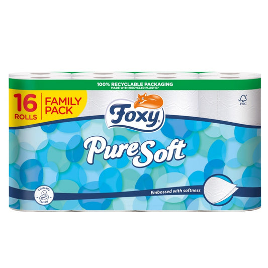 Rollo de papel higiénico Foxy Pure Soft