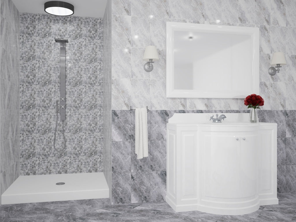 Kai Jasper Light Grey Marble Wall Tile 24 x 40cm 1.2m2