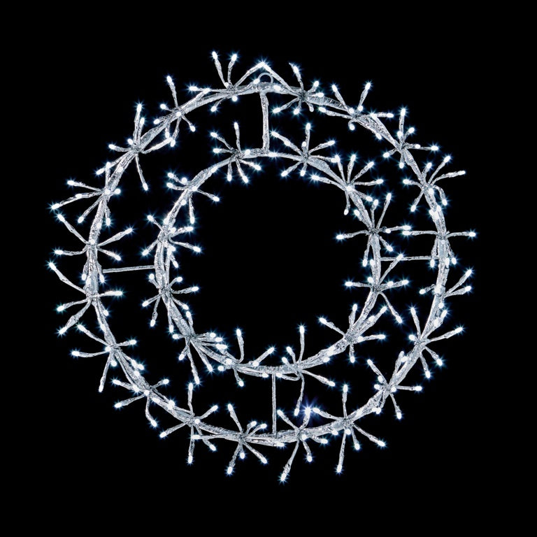 Premier Silver Wreath Cluster White LED