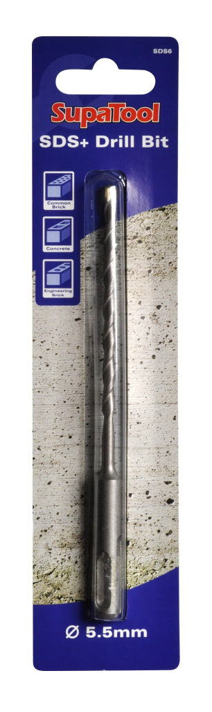 SupaTool Brocas para mampostería con eje de taladro ranurado (SDS) 5,5 x 160 mm