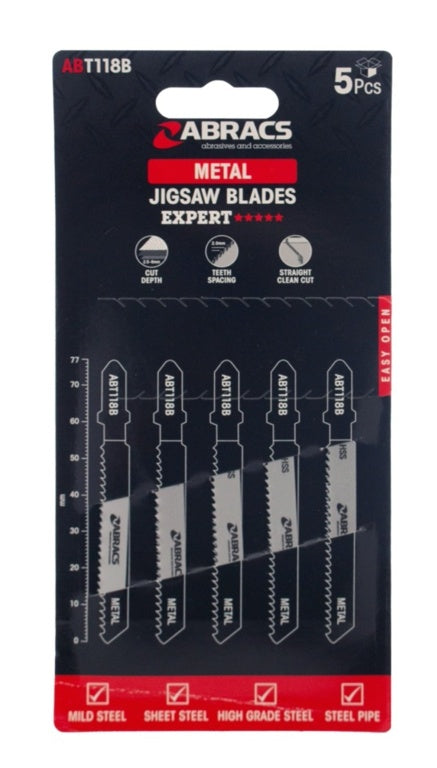 Abracs Jigsaw Blade For Metal Pack 5