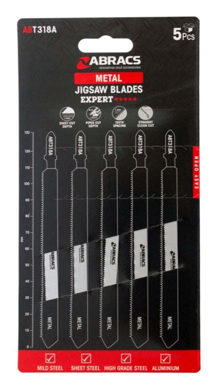 Abracs Jigsaw Blade For Metal Pack 5 132mm