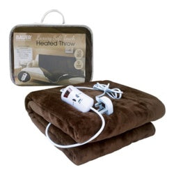 Bauer Luxury Soft Touch Heated Throw Brown