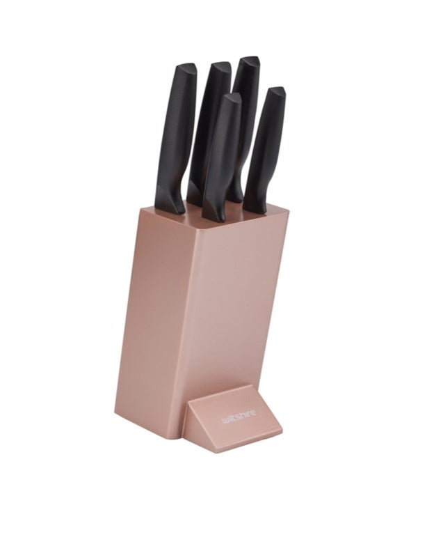 Wiltshire Rose Gold Knife Block