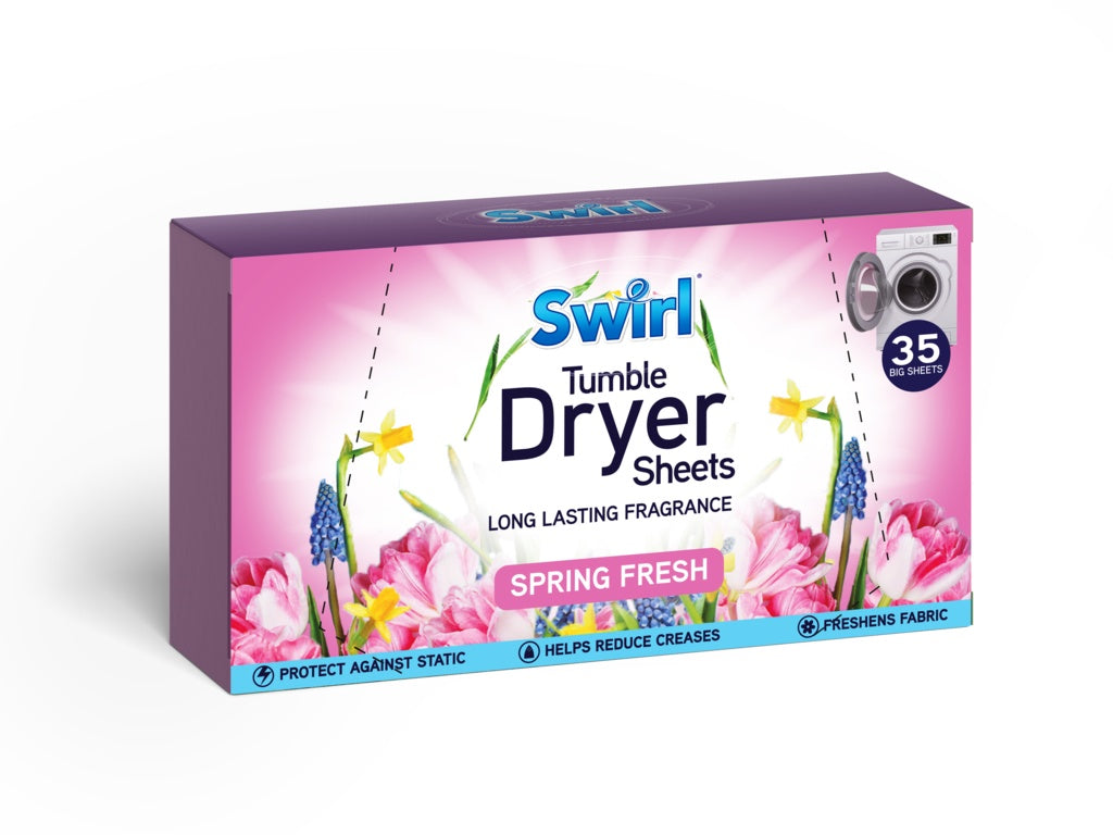 Swirl Tumble Dryer Sheets Spring Fresh / 35 Pack