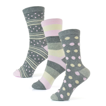 RJM Ladies Spot / Stripe Design Socks