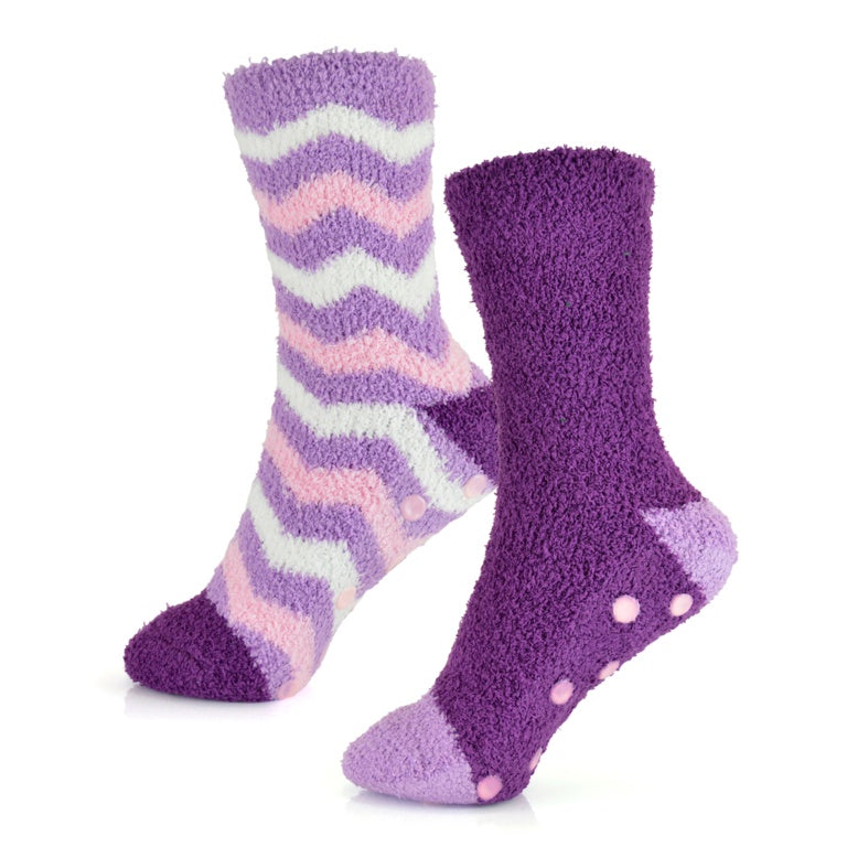 RJM Chaussettes douillettes à rayures pour dames avec pince