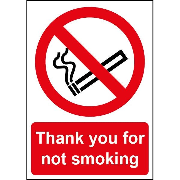 Smiths Architectural Thanks Not Smoking Sign