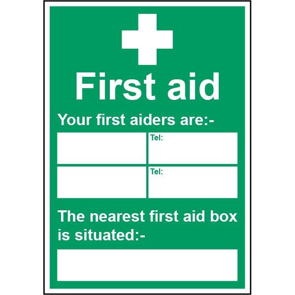 Smiths Architectural Your First Aiders Sign