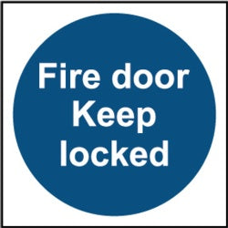 Smiths Architectural Fire Door Keep Locked Sign