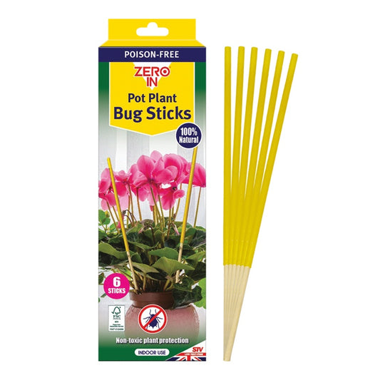 Zero In Pot Plant Insect Sticks - 6 Pack