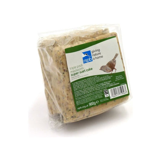 Rspb Super Suet Cake With Mealworms Pack 3