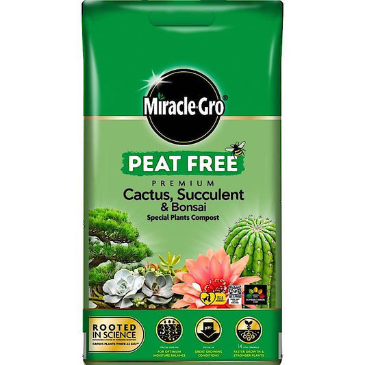 Miracle-Gro® Peat Free Cactus, Succulent & Bonsai Compost 10L