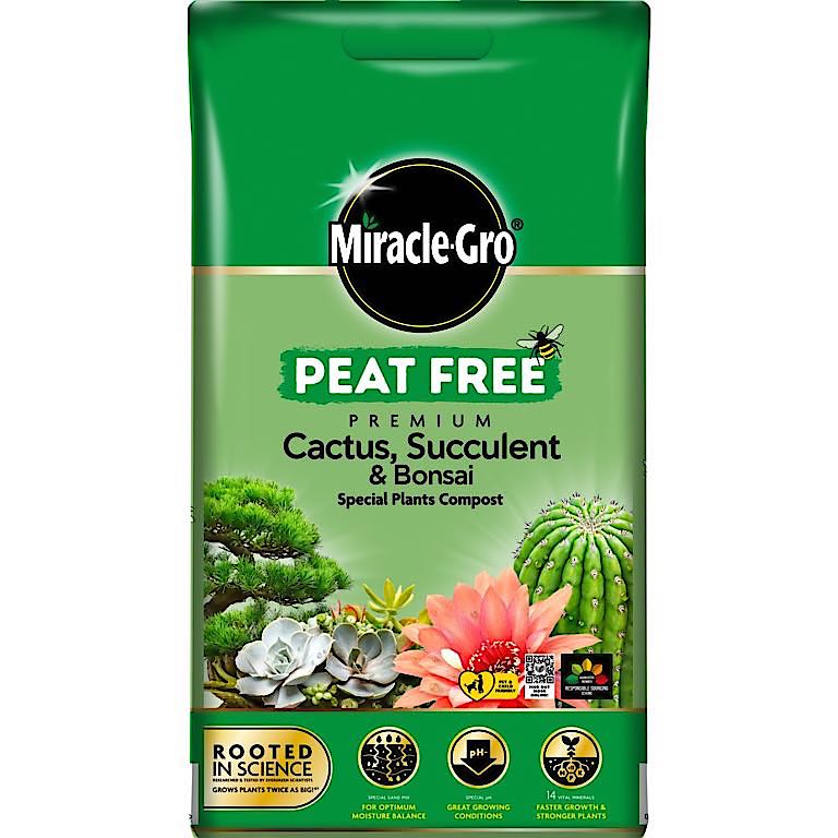 Miracle-Gro® Compost pour cactus, plantes grasses et bonsaï sans tourbe 10 L 