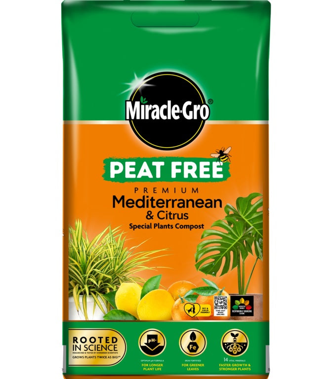 Miracle-Gro® Abono Premium Mediterráneo y Cítricos Sin Turba 10L