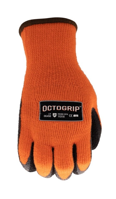 Octogrip 10g Winter Fleece Lined Glove with Foam Latex Palm