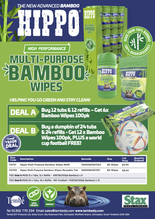 Hippo Multi Purpose Bamboo Wipes Deal A