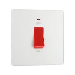 BG 45a Double Pole Square Plastic Cooker Switch With LED