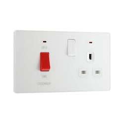 BG 45a Double Pole Plastic Cooker Switch & Socket With LED