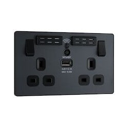 BG 13a 2g Plastic Switched Socket With Wifi & USB