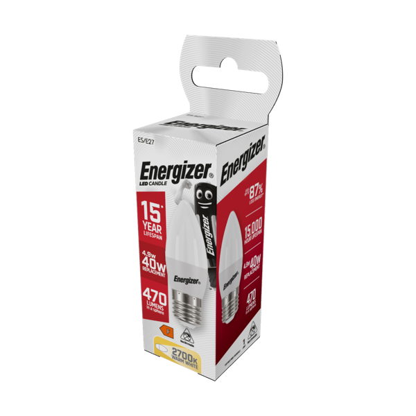 Energizer LED Candle ES E27 2700k Warm White