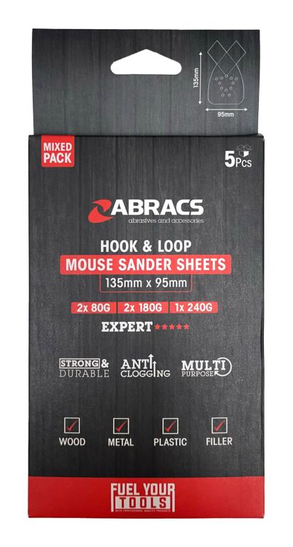 Abracs Mouse Sander Sheet Pack 5