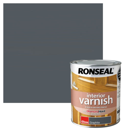 Ronseal Interior Varnish Gloss 750ml Graphite