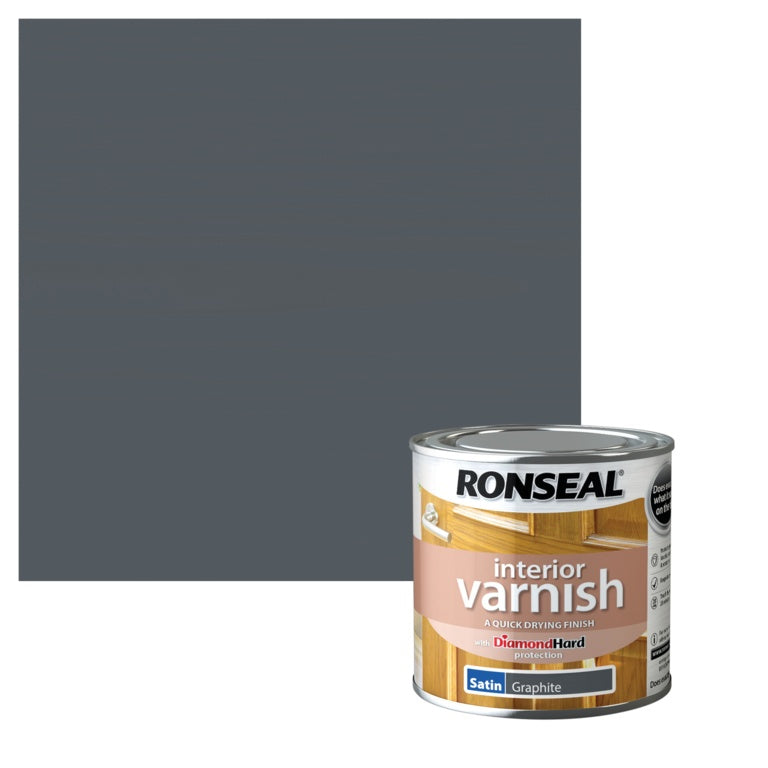 Ronseal Interior Varnish Satin 250ml Graphite