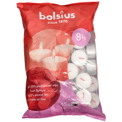 Bougies chauffe-plat Bolsius blanches 8 heures