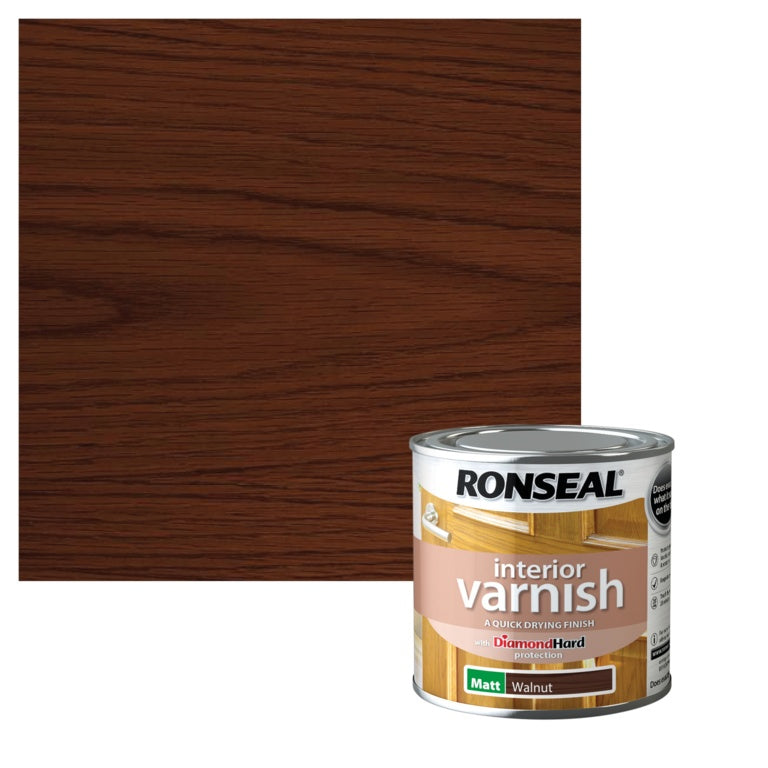 Ronseal Interior Varnish Matt 250ml Walnut