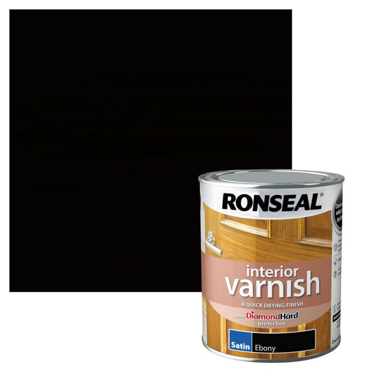 Ronseal Interior Varnish Satin 750ml Ebony