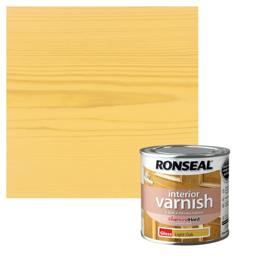 Ronseal Interior Varnish Gloss 250ml Light Oak