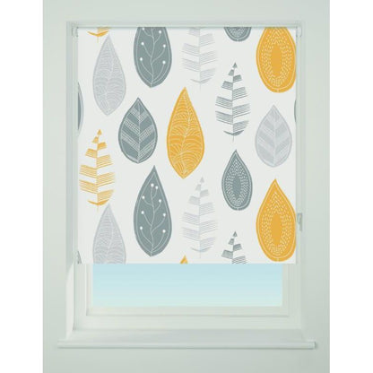 Universal Pattern Blackout Roller Blind Leaf Yellow