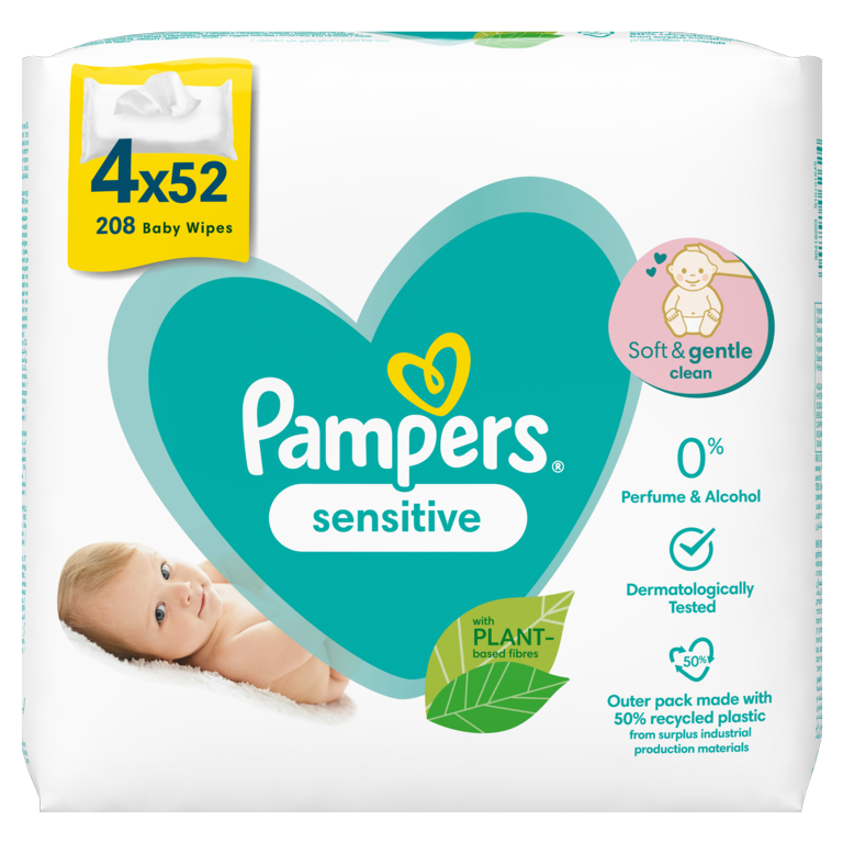 Pampers Baby Wipes 4 x 52