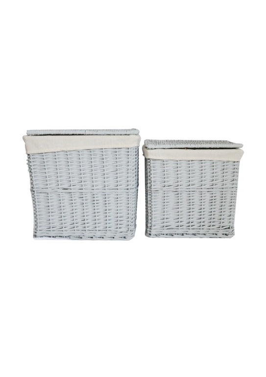 Hearth & Home Grey Rectangular Log Basket