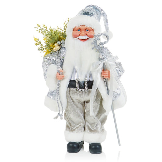 Premier Silver Plush Santa