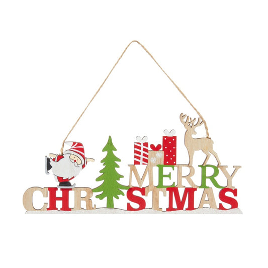 Premier Wooden Merry Christmas Hanging Dec